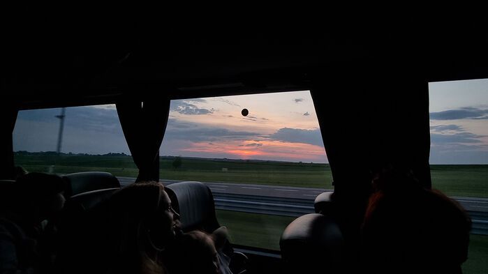 키이우행 버스 안 사진, 지난 6월