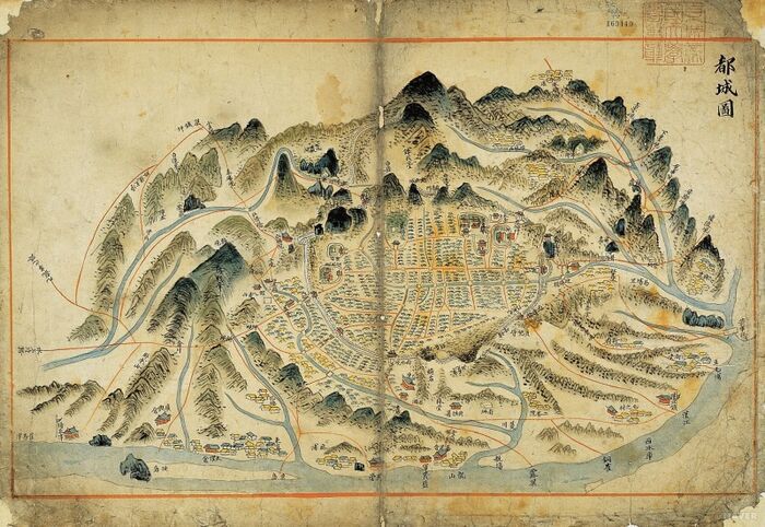 1700년대 초기에 제작된 한국의 도성도