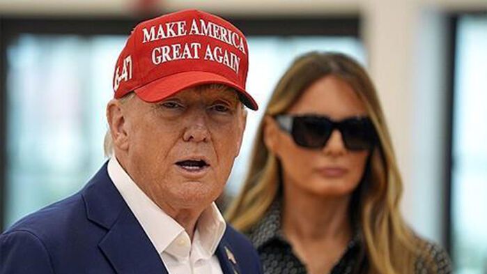 5일 플로리다서 투표 마친 트럼프 전 대통령 부부