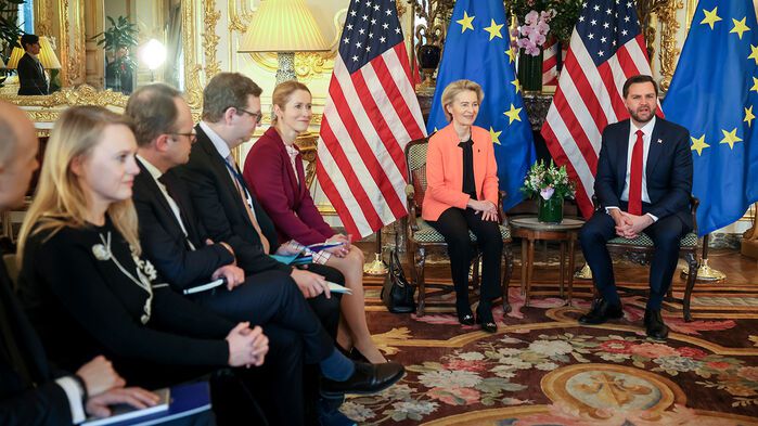 우르줄라 폰데어라이엔 EU집행위원장과 JD 밴스 미국 부통령