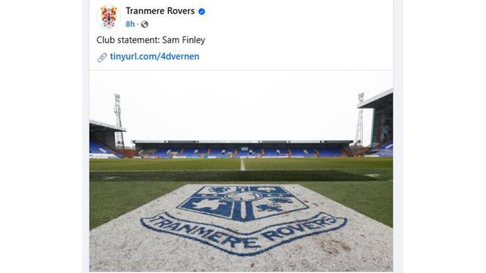 핀리의 징계 소식을 전한 트랜미어 로버스. (사진=트랜미어 로버스 구단 SNS, 연합뉴스)