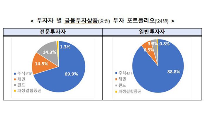 2024년 투자자 별 금융투자상품(증권) 투자 포트폴리오 (사진=금감원 제공)
