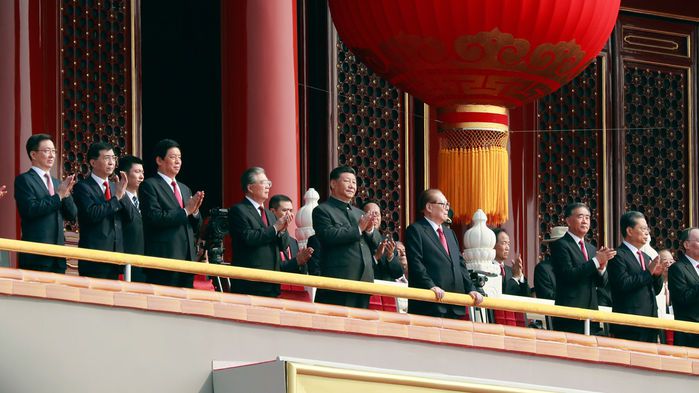 2019년 열병식 참석한 중국 전·현직 주석들