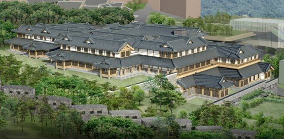 호텔신라가 서울 중구 장충동에 건립할 예정인 전통한옥호텔 투시도.(호텔신라 제공)© 뉴스1