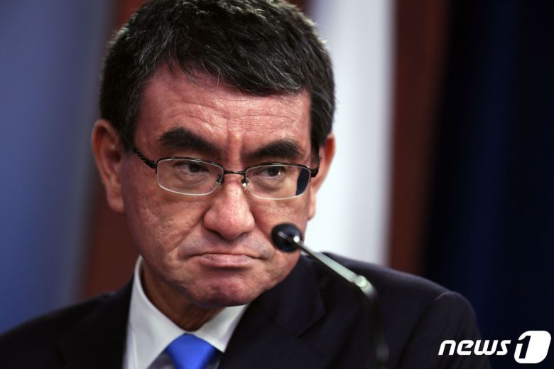 고노 다로 일본 방위상 <자료사진>  © AFP=뉴스1 © News1 우동명 기자