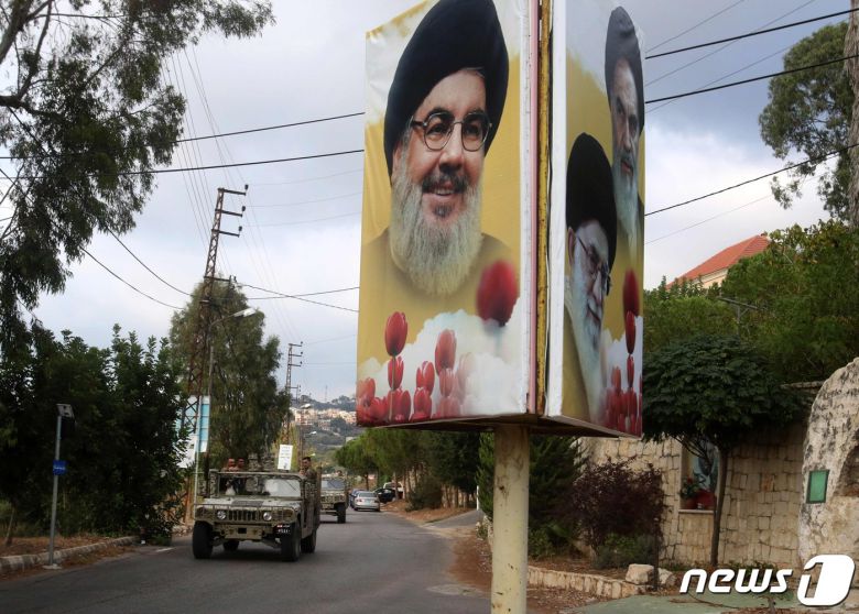 22일(현지시간) 대규모 폭발사고가 발생한 레바논 남부 아인카나. © AFP=뉴스1