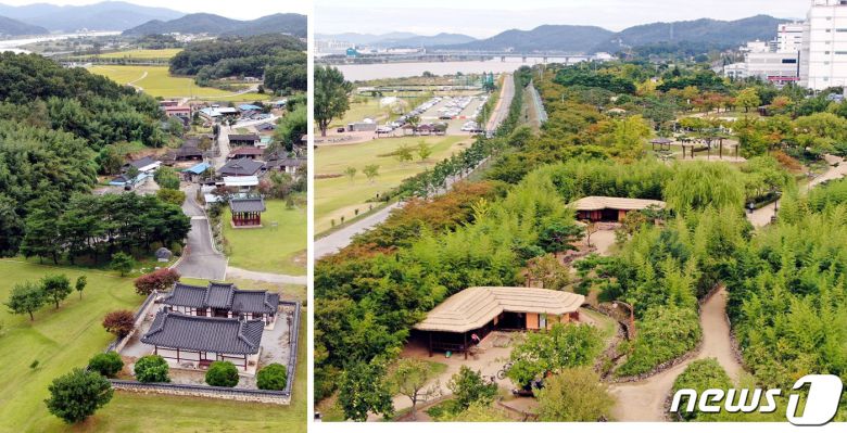 해평연지길(왼쪽)과 동락공원 (구미시 제공) 2020.9.29/© 뉴스1