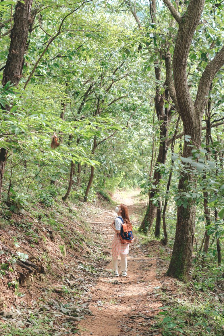 의성읍 둘레길. 숲길을 거닐더라도 마스크는 필수로 착용해야 한다. 이하 한국관광공사 제공