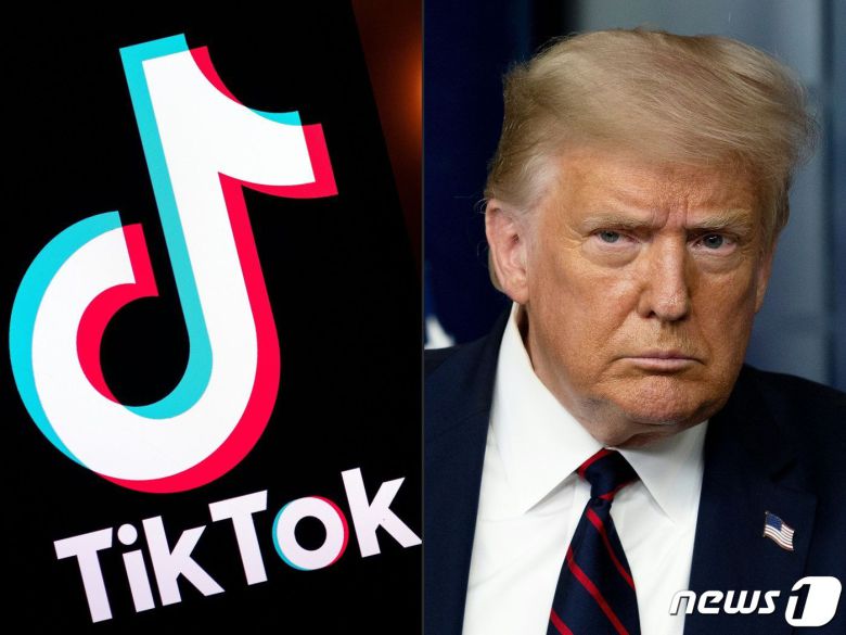 도널드 트럼프 미국 대통령과 중국 동영상 공유 앱 틱톡. © AFP=뉴스1