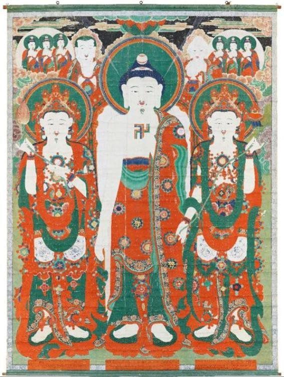 보물 제2110호 '고성 옥천사 영산회 괘불도 및 함'.(문화재청 제공)© 뉴스1