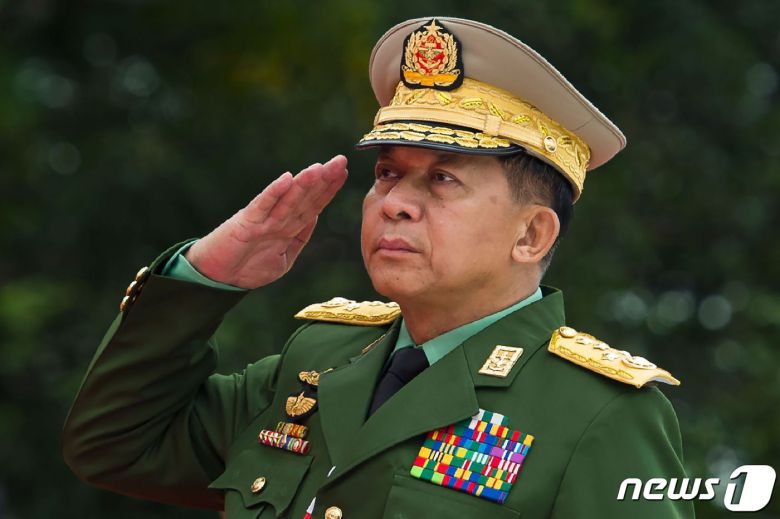 민 아웅 흘라잉(Min Aung Hlaing) 미얀마 군 총사령관. © AFP=뉴스1 자료 사진