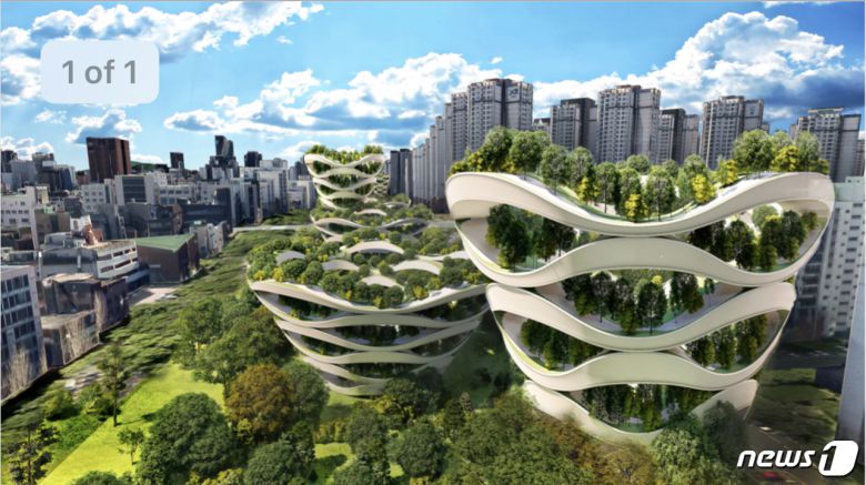 박영선 후보의 수직정원 구상도.© 뉴스1