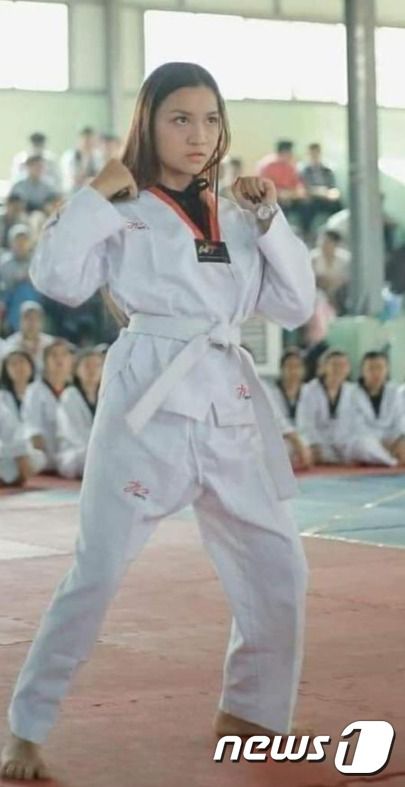 생전 태권도 지역 챔피언이자 사범이었던 에인절의 모습 트위터 갈무리 © 뉴스1