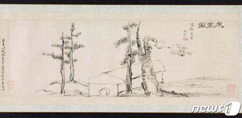 국보 제180호인 '세한도' 세한도는 조선 후기 문인화의 최고 걸작으로 꼽히며 추사 김정희가 유배시절인 59세 때 그렸다. (국립중앙박물관 제공) @뉴스1 DB