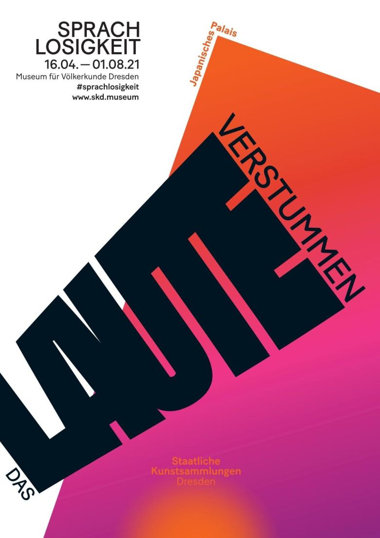 일본군 '위안부' 문제를 다룬 독립 드레스덴 국립박물관의 '언어상실-큰 소리의 침묵'(Sprachlosigkeit – Das laute Verstummen) 전시 포스터. © 뉴스1(정의기억연대 제공)