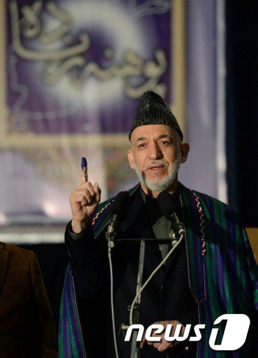 하미드 카르자이 대통령©AFP=News1