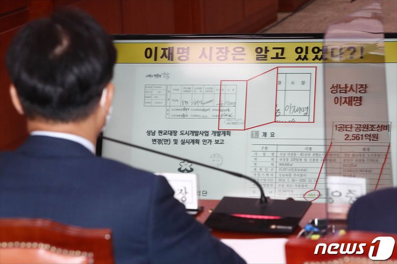 14일 오전 서울 여의도 국회에서 열린 국회 법제사법위원회 서울고등검찰청, 수원고등검찰청, 서울중앙지방검찰청 등에 대한 2021년 국정감사에서 전주혜 국민의힘 의원이 대장동 의혹 관련 질의를 하고 있다. © News1 이동해 기자