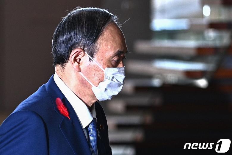 스가 요시히데 전 일본 총리. © AFP=뉴스1 © News1 우동명 기자