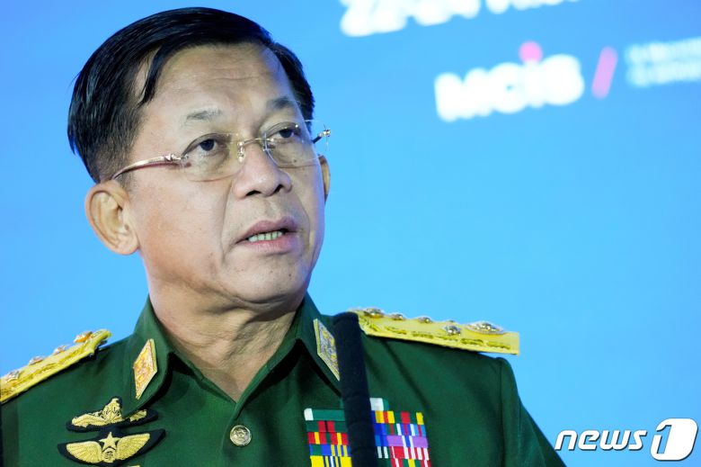 민 아웅 흘라잉 미얀마 군부 최고사령관. © 로이터=뉴스1 © News1 정윤영 기자