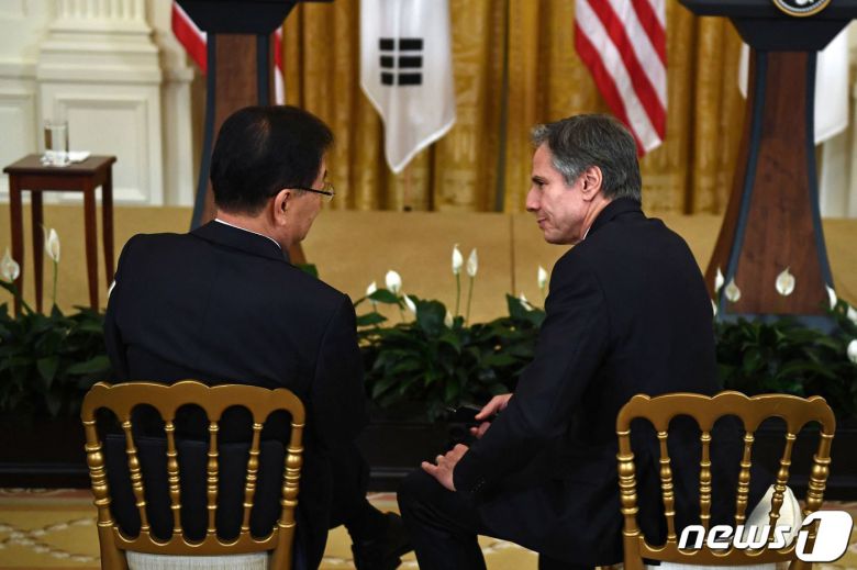 정의용 외교부 장관(왼쪽)과 토니 블링컨 미국 국무장관. © AFP=뉴스1