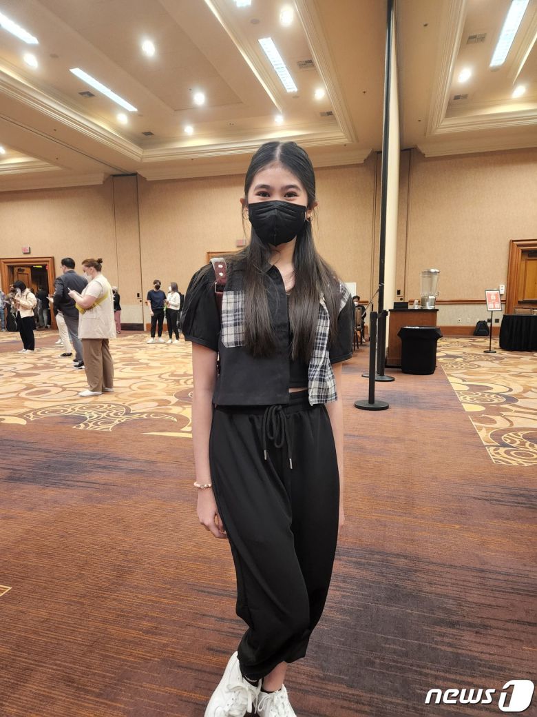 8일(현지시간) 미국 라스베이거스 만달레이 베이 호텔에서 진행된 하이브 멀티 레이블 오디션에 참가한 리아 아티카(20) © 뉴스1 안태현 기자