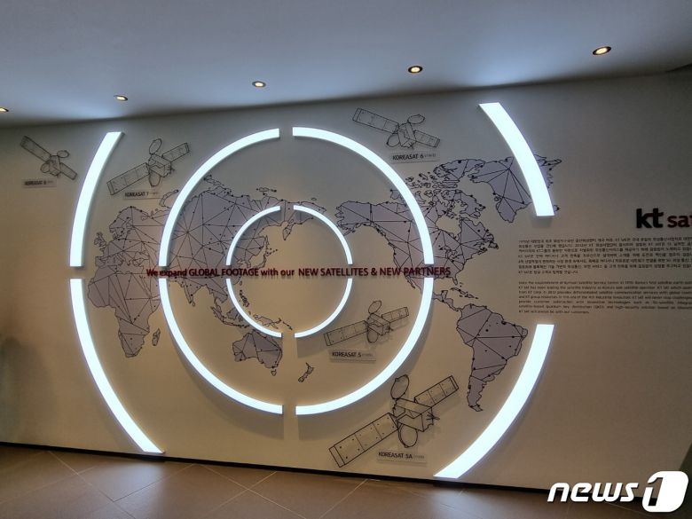 18일 KT SAT은 충남 금산군 소재의 금산위성센터에서 프레스 투어를 진행했다. 사진은 금산위성센터의 홍보관 모습 © 뉴스1 윤지원 기자