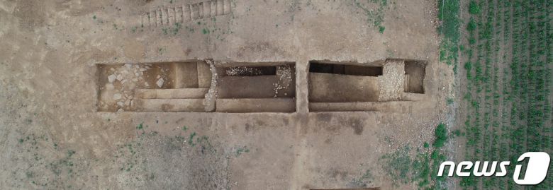 파주 육계토성 성토 중심 구간 전경. (국립문화재연구원 제공) © 뉴스1