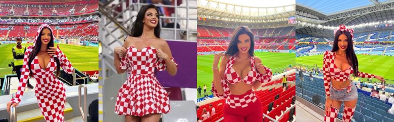 지난달부터 크로아티아의 전 경기를 직관하며 다양한 노출 패션을 선보인 이바나 놀.