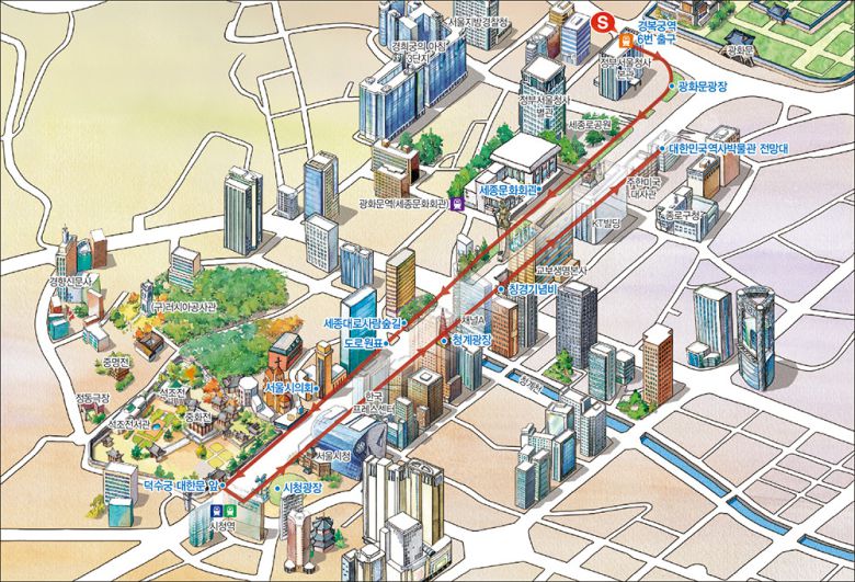 광화문광장 코스 지도(이하 서울관광재단 제공)