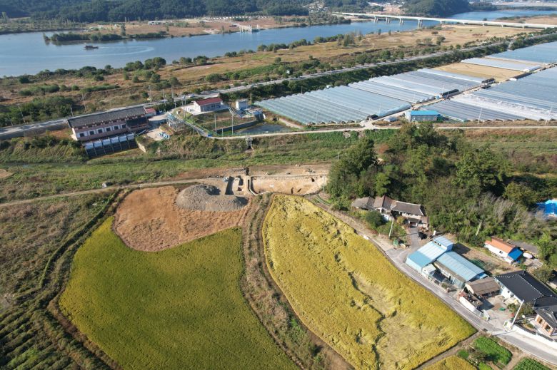 부여 북나성 조사구역 전경. (문화재청 제공)