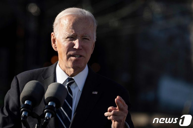조 바이든 미국 대통령이 30일 (현지시간) 매릴랜드주 볼티모어의 포토맥 터널 공사 현장에서 인프라 재정비에 관한 연설을 하고 있다. ⓒ AFP=뉴스1 ⓒ News1 우동명 기자