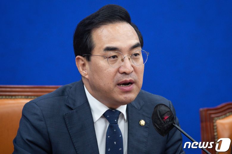 박홍근 더불어민주당 원내대표가 9일 서울 여의도 국회에서 열린 정책조정회의에서 모두 발언을 하고 있다. 2023.3.9/뉴스1 ⓒ News1 유승관 기자