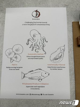 그날에 선보이는 재료에 대한 설명을 안내하는 메뉴판ⓒ News1