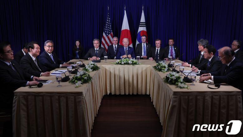 한미일 정상회담. (대통령실 제공)