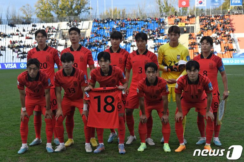 2023 FIFA 아르헨티나 U20 월드컵 16강전에 오른 한국. ⓒ AFP=뉴스1