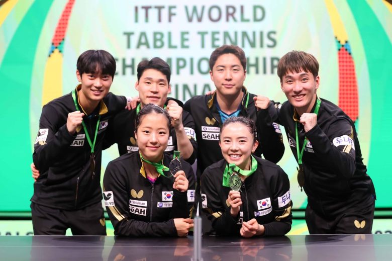 한국 탁구대표팀이 세계선수권서 메달 3개를 따고 금의환향한다.(대한탁구협회 제공)