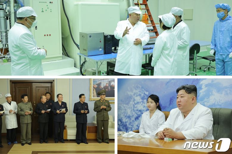 (평양 노동신문=뉴스1) = 김정은 북한 노동당 총비서가 군사정찰위성 발사 준비를 하고 있는 비상설위성발사준비위원회 사업을 현지지도하고 있는 모습. [국내에서만 사용가능. 재배포 금지. DB 금지. For Use Only in the Republic of Korea. Redistribution Prohibited] rodongphoto@news1.kr