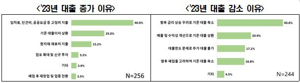 '자영업자 2023년 상반기 실적 및 하반기 전망 설문조사' (전경련 제공)