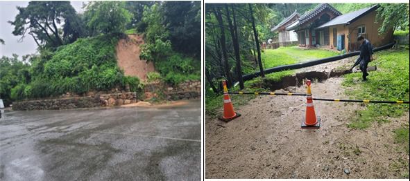경북 영주 부석사 호우 피해 모습. (문화재청 제공)