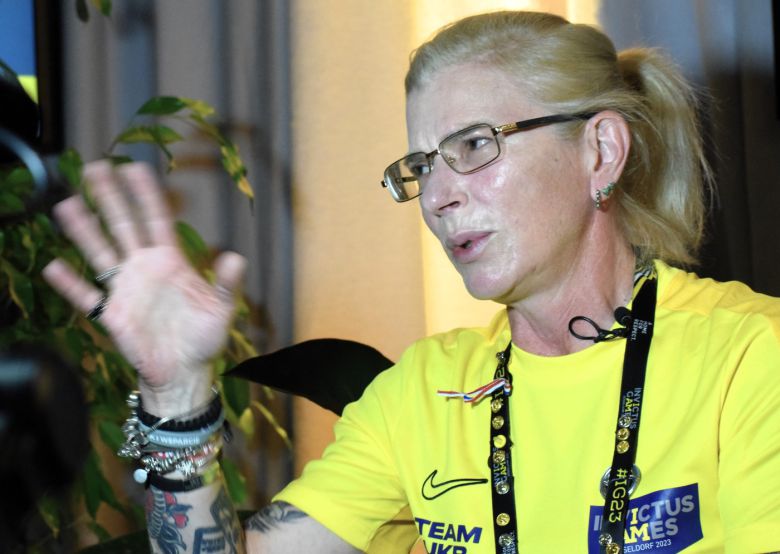 독일 뒤셀도르프에서 열린 '인빅터스 게임 2023'에 출전한 우크라이나의 '타이라'(본명 율리야 파예우스카) 선수. (국가보훈부 공동취재단)