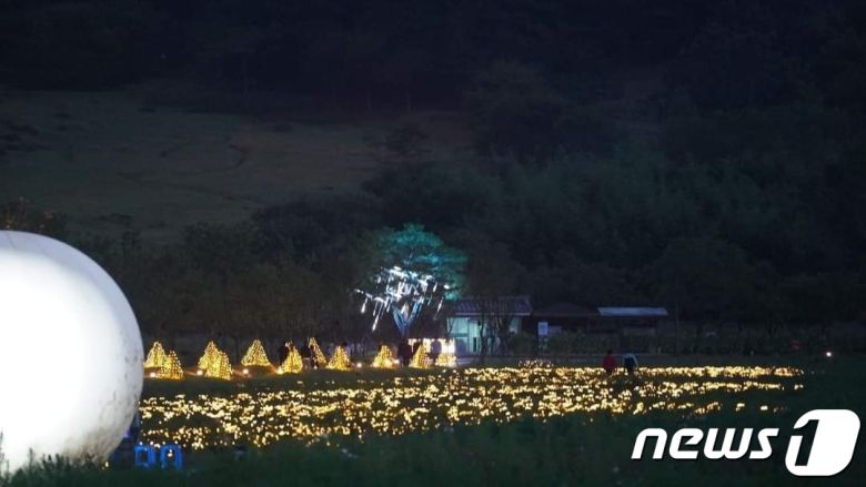 2023 고창 고인돌 유적 문화유산 미디어아트 한 장면..2023.10.1/ 뉴스1 ⓒ News1 박제철 기자