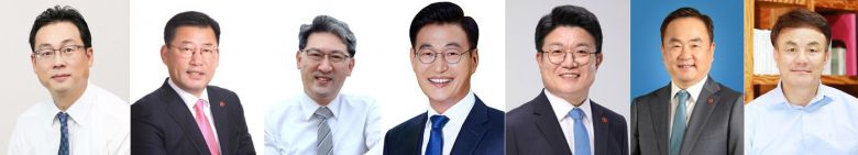 고영권 전 제주도정무부지사, 김영진 제주시갑 당협위원장, 김황국 도의회 부의장, 문대림 전 제주국제자유시개발센터 이사장, 문윤택 전 제주국제대학교 교수, 송재호 국회의원, 장동훈 전 도의원(가나다순)