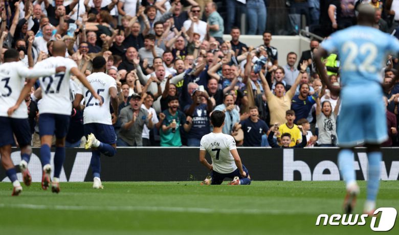 맨시티를 상대로 강한 모습을 보여준 손흥민. ⓒ AFP=뉴스1