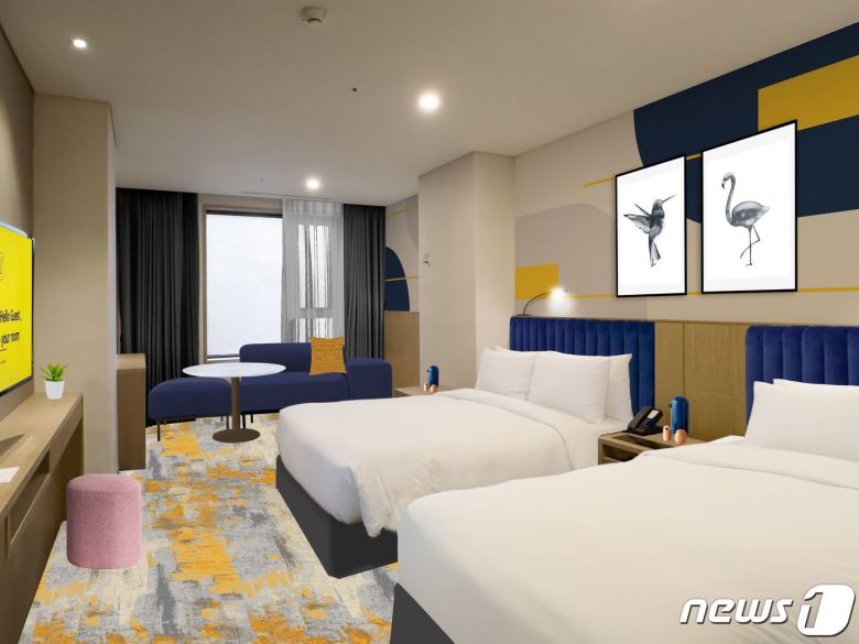 호텔HDC의 '보코 서울 명동' 객실 내부 모습.(호텔HDC 제공) ⓒ News1 김형준 기자