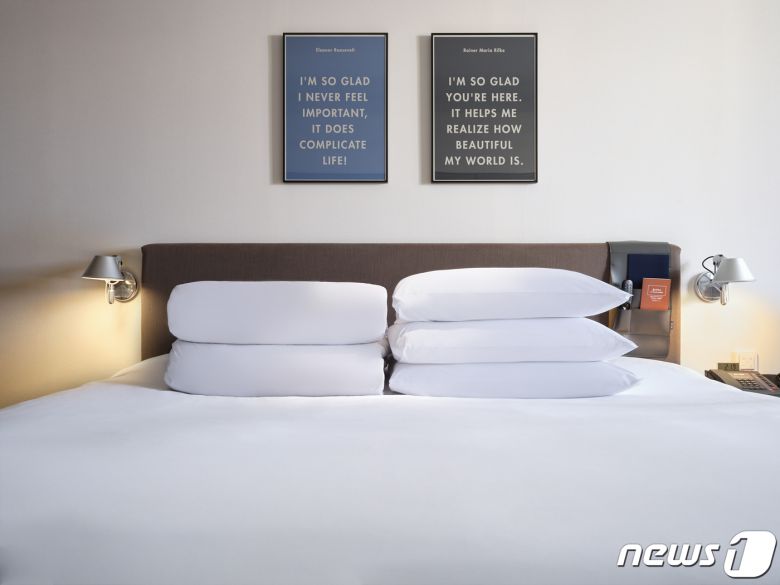 글래드 호텔앤리조트가 판매하고 있는 PB 침구 상품.(글래드 호텔앤리조트 제공) ⓒ News1 김형준 기자