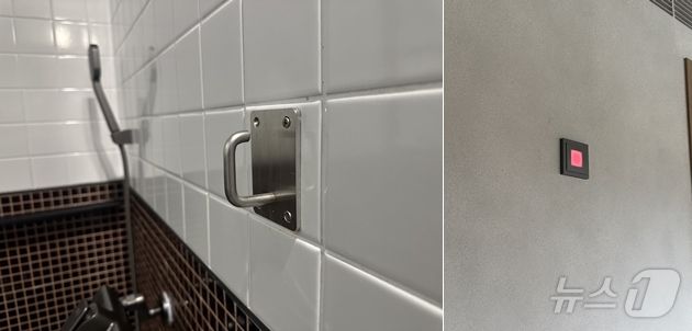 리드줄 고리(왼쪽),  소리 대신 빨간 불빛을 내는 초인등ⓒ News1 윤슬빈 기자