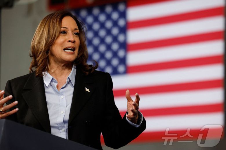 미국 민주당 대선 후보인 카멀라 해리스 부통령이 2일 (현지시간) 미시간주 디트로이트에서 열린 선거 집회에 참석해 유세를 하고 있다. 2024.09.03 ⓒ AFP=뉴스1 ⓒ News1 우동명 기자