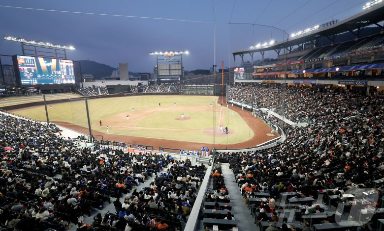 17일 대전 한화생명 볼파크에서 열린 2025 프로야구 KBO리그 한화이글스와 삼성라이온즈의 시범경기에서 한화 팬들이 응원을 펼치고 있다. 2025.3.17/뉴스1 ⓒ News1 김기남 기자