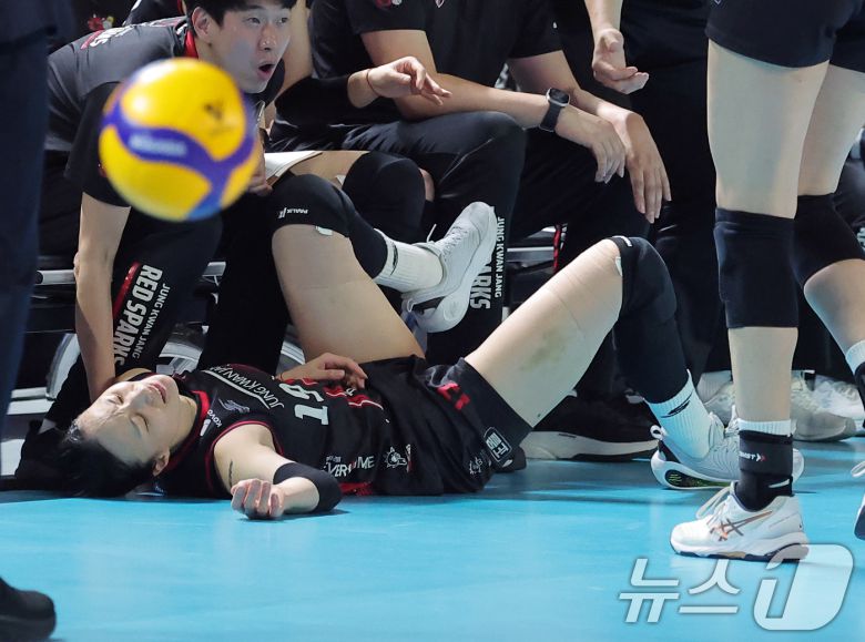 챔프전에서 투혼을 발휘하는 표승주 2025.4.6/뉴스1 ⓒ News1 박정호 기자