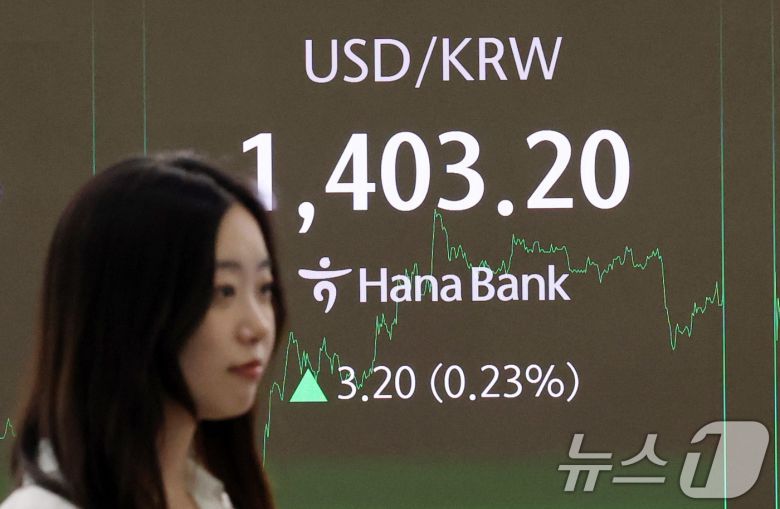 12일 서울 중구 하나은행 본점 딜링룸 전광판에 원달러 환율 현황이 표시돼 있다. 이날 코스피는 전 거래일 종가와 비교해 30.06포인트(p)(1.17%) 상승한 2607.33로 마감했다. 코스닥은 전 거래일 대비 2.88p(0.4%) 상승한 725.40로 거래를 마쳤다. 서울외환시장에서 달러·원 환율은 오름세를 보이고 있다. 2025.5.12/뉴스1 ⓒ News1 박세연 기자